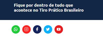 Links direcionando para redes sociais.
